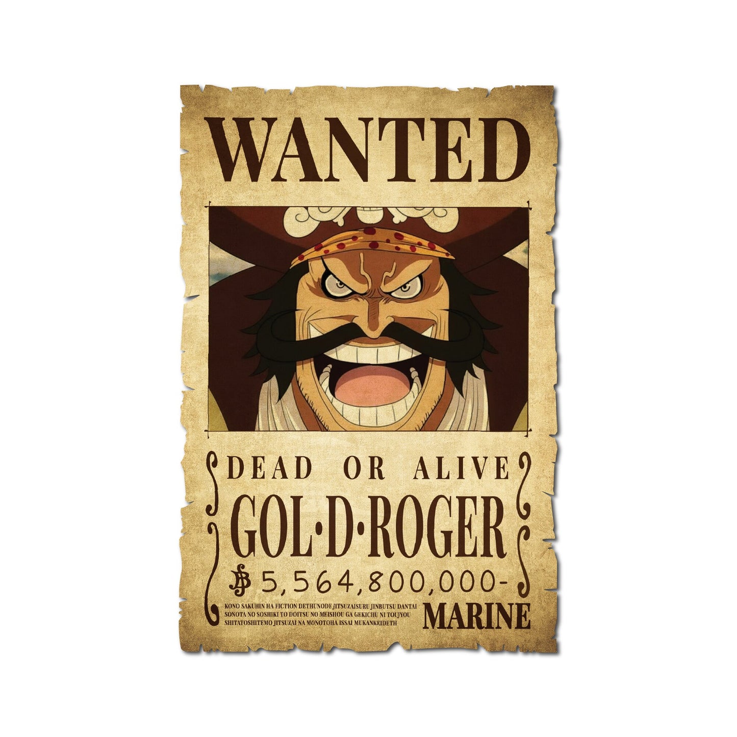 One Piece - Gol D Roger Wanted Poster