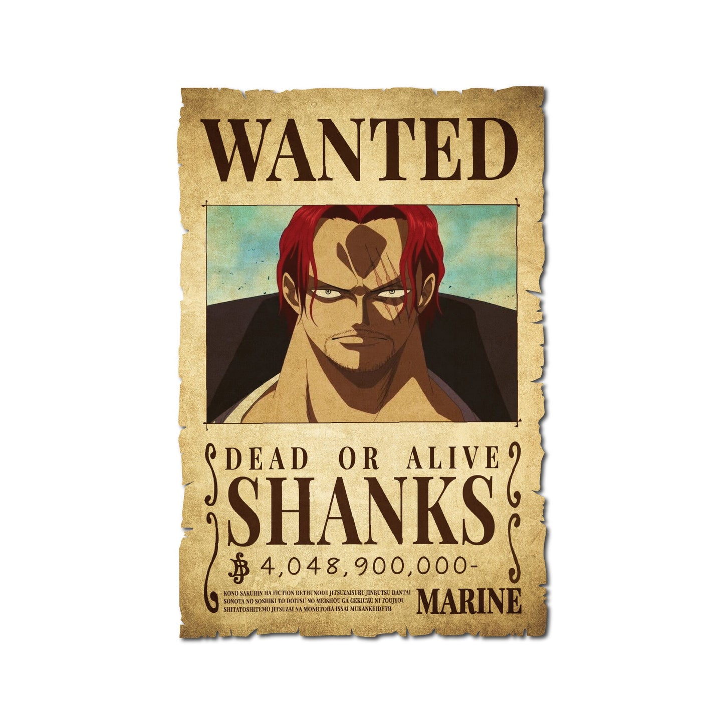 One Piece - Shanks Wanted Poster