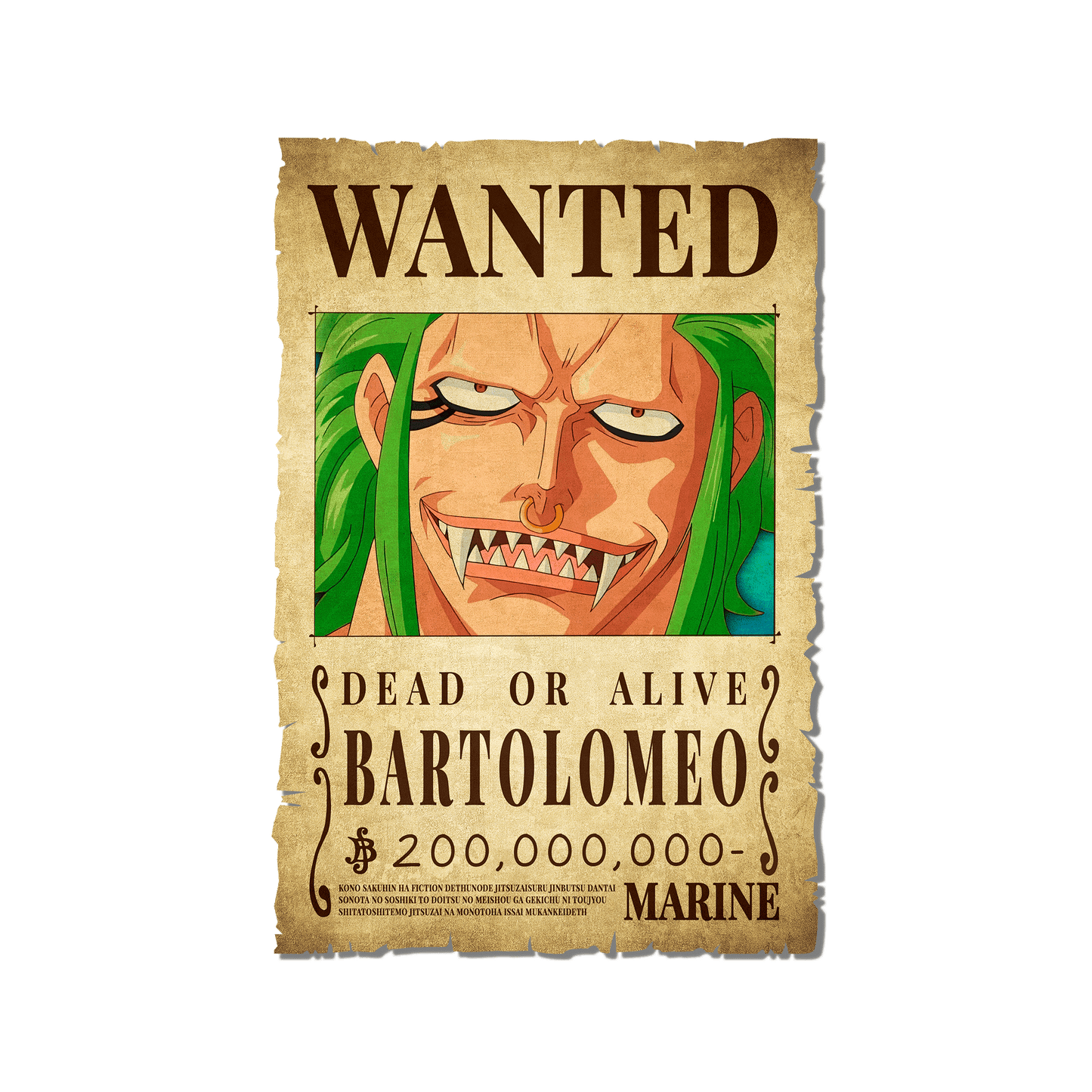One Piece - Bartolomeo Wanted Poster