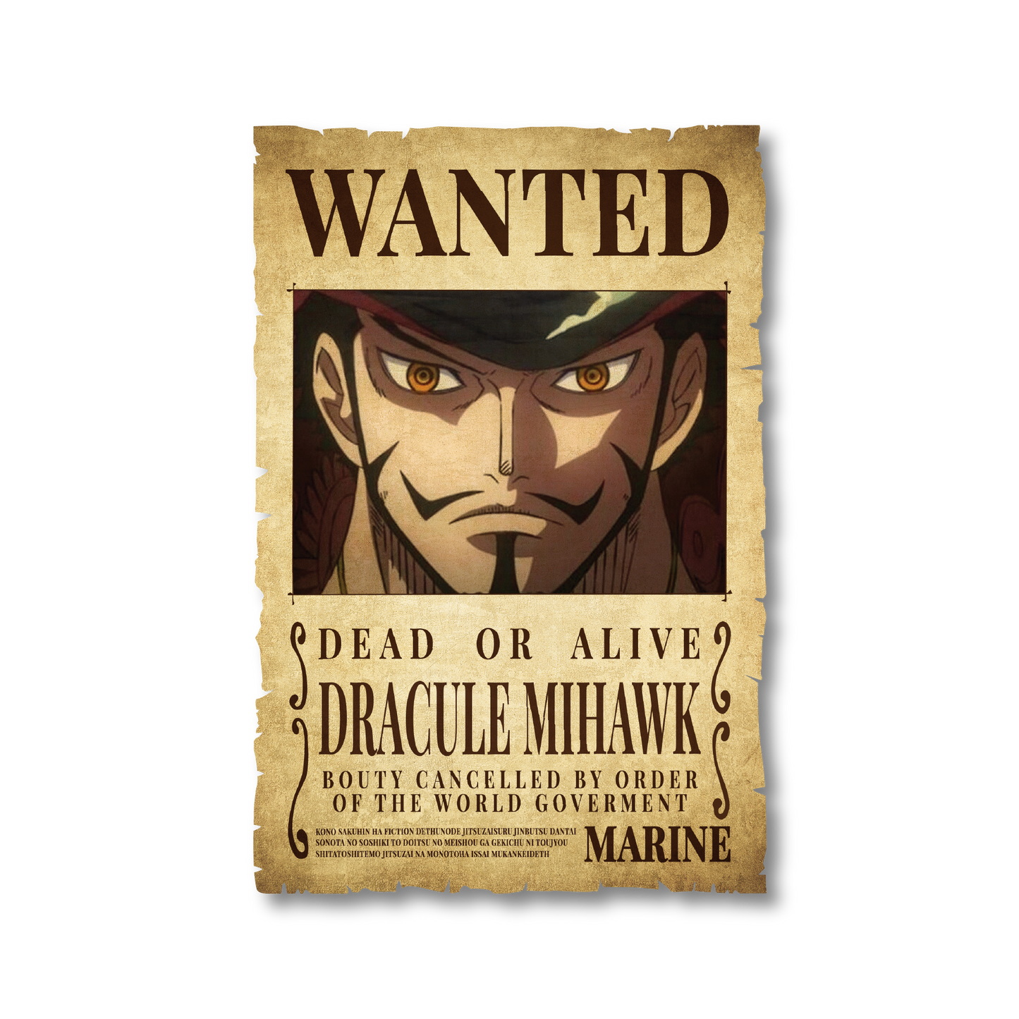 One Piece - Dracule Mihawk Wanted Poster