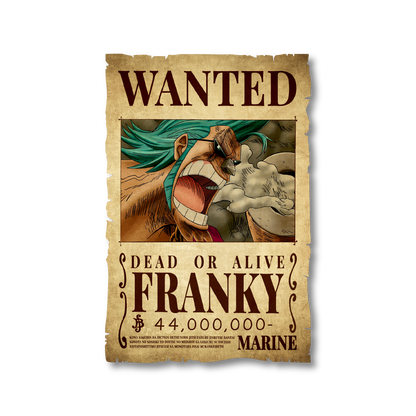 One Piece - Franky Wanted Poster