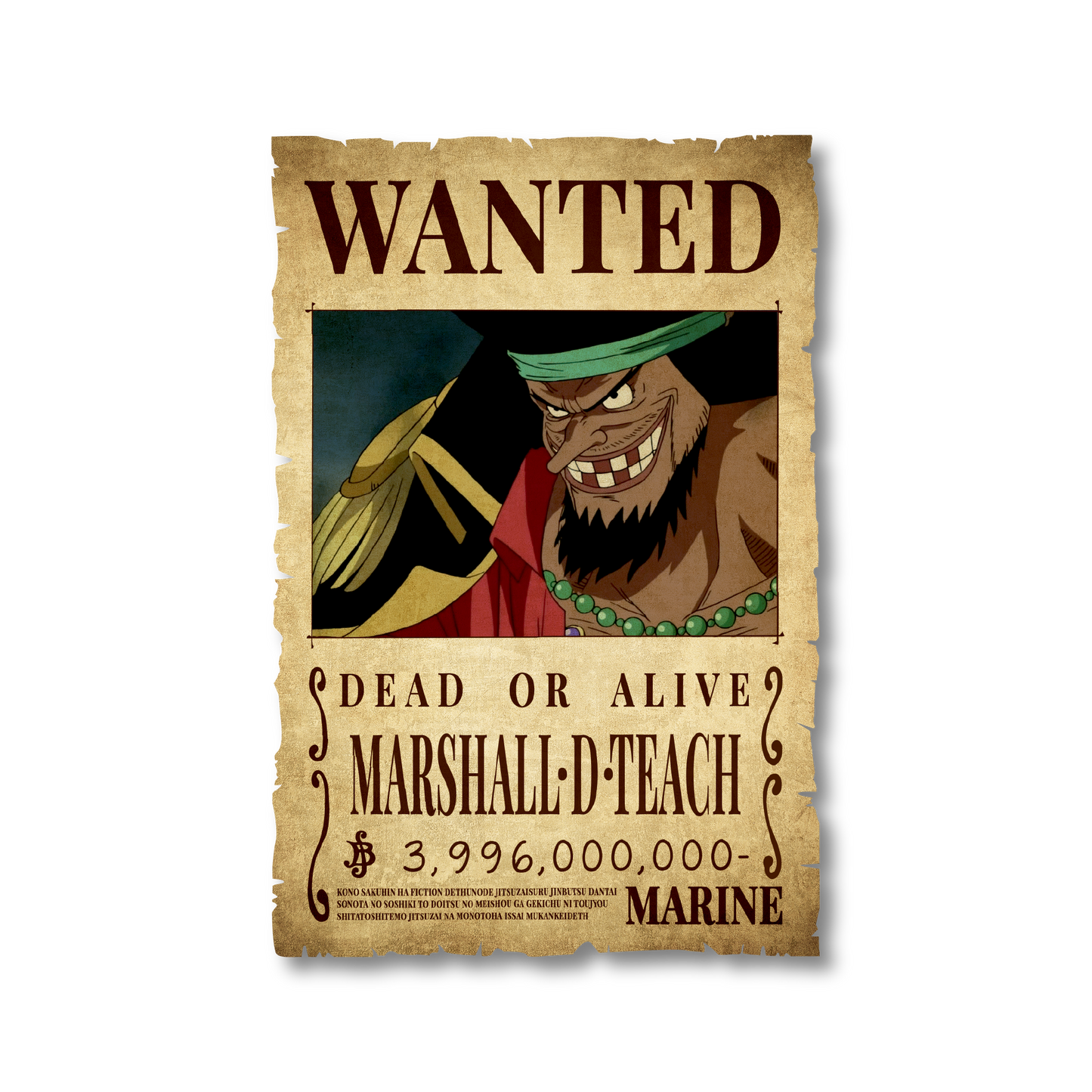 One Piece - Marshall D Teach Wanted Poster