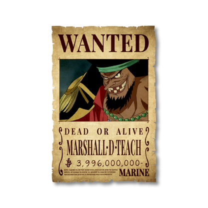 One Piece - Marshall D Teach Wanted Poster