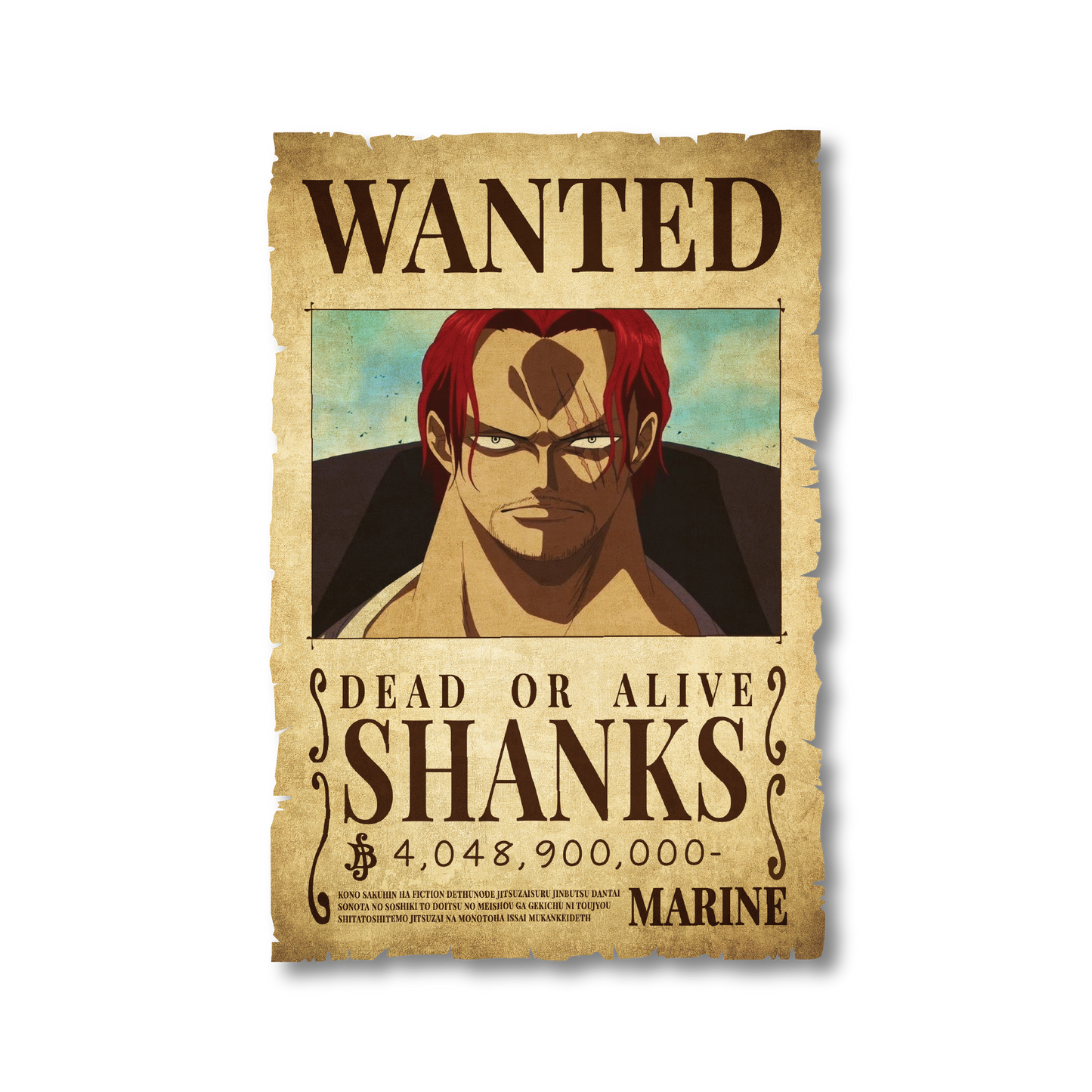 One Piece - Shanks Wanted Poster