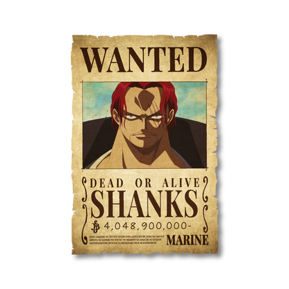 One Piece - Shanks Wanted Poster