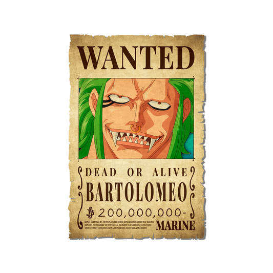One Piece - Bartolomeo Wanted Poster